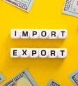 Import and export word on yellow background