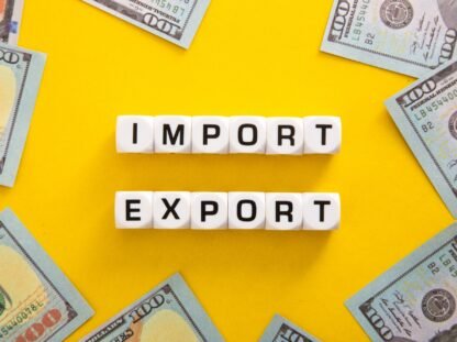 Import and export word on yellow background